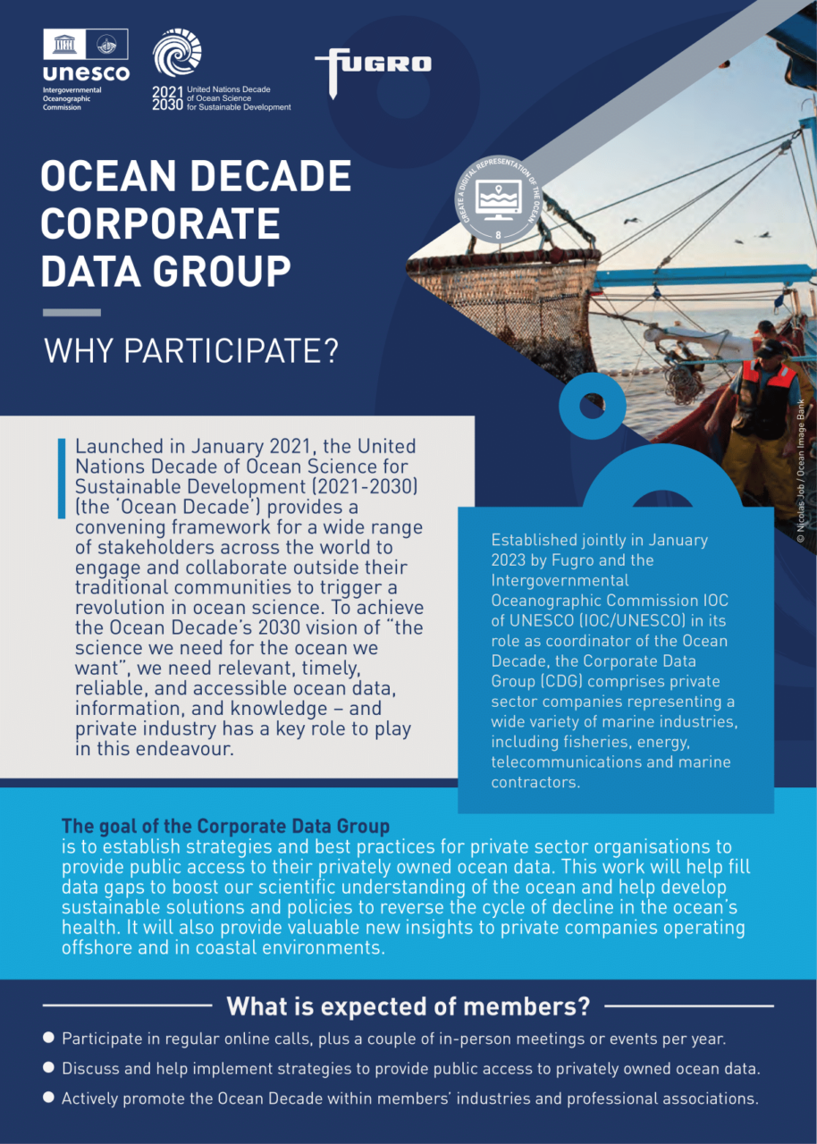 Ocean Decade Corporate Data Group: Why participate?